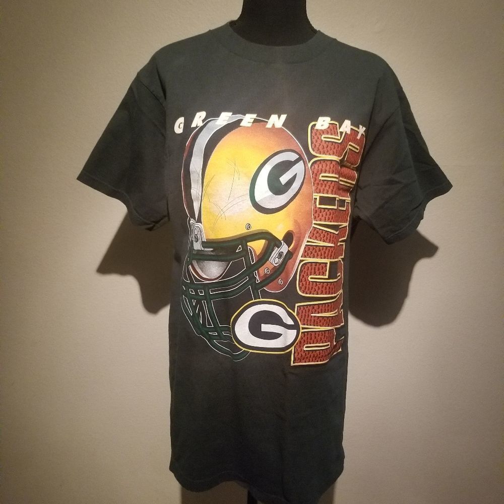 VINTAGE LOGO 7 T SHIRT LARGE GREEN BAY PACKERS. B37